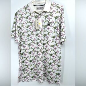 Original Penguin Golf Performance Polo Martini Shrimp Cocktails US Open Size M